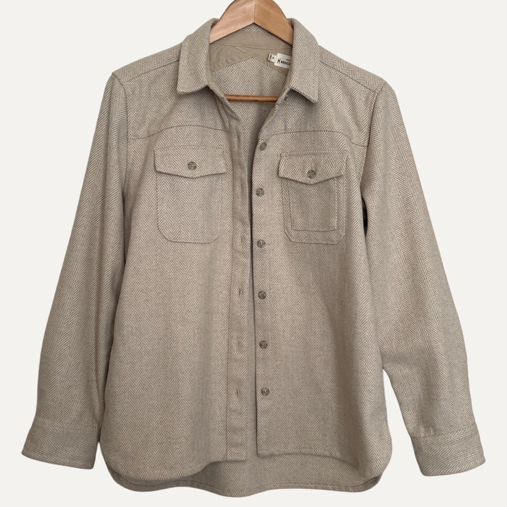 Bridge & Burn Women’s Wool Blend Shacket Button Front Jacket Overshirt - S - Tan